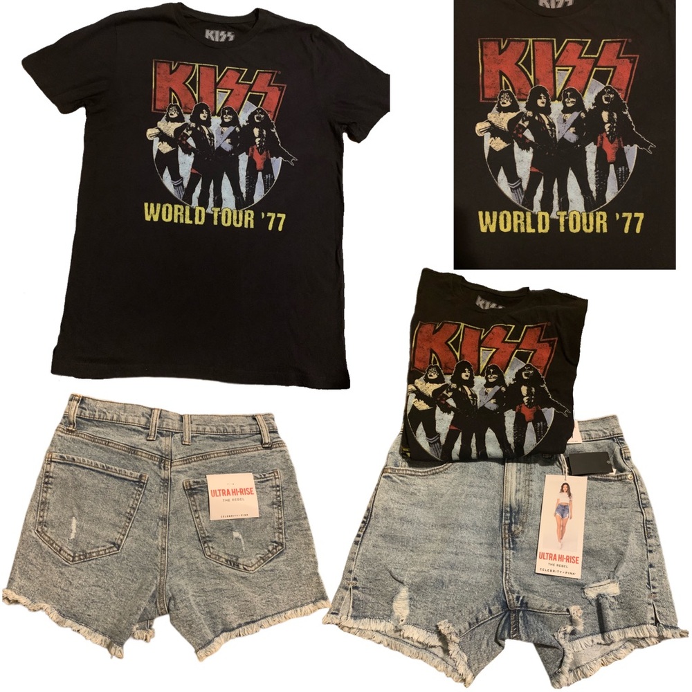 Graphic T-shirt - ONLY
Denim Shorts (shorts sold in a separate listing)
Size: L